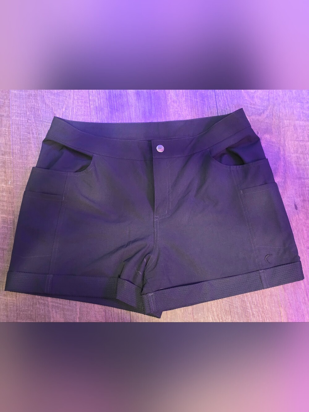 ZYIA Black Athletic High-Waist Shorts with Pocket Details
